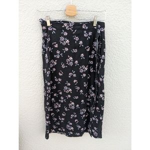 Cotton midi wrap skirt